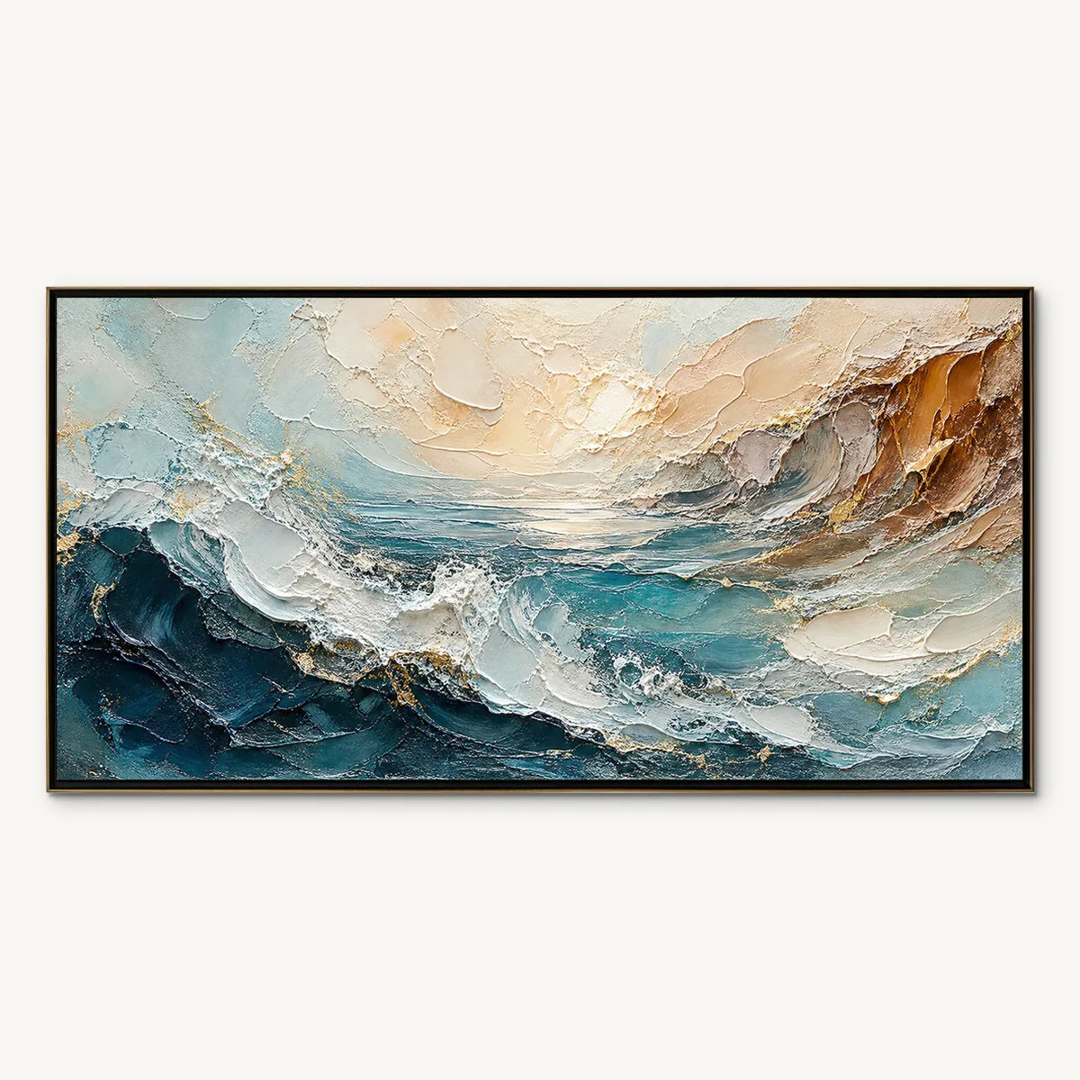 TURQUOISE RUSH: Turquoise Ocean Wave Painting