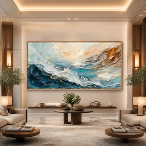OCEAN RHYTHM displayed in a refined hotel lobby.