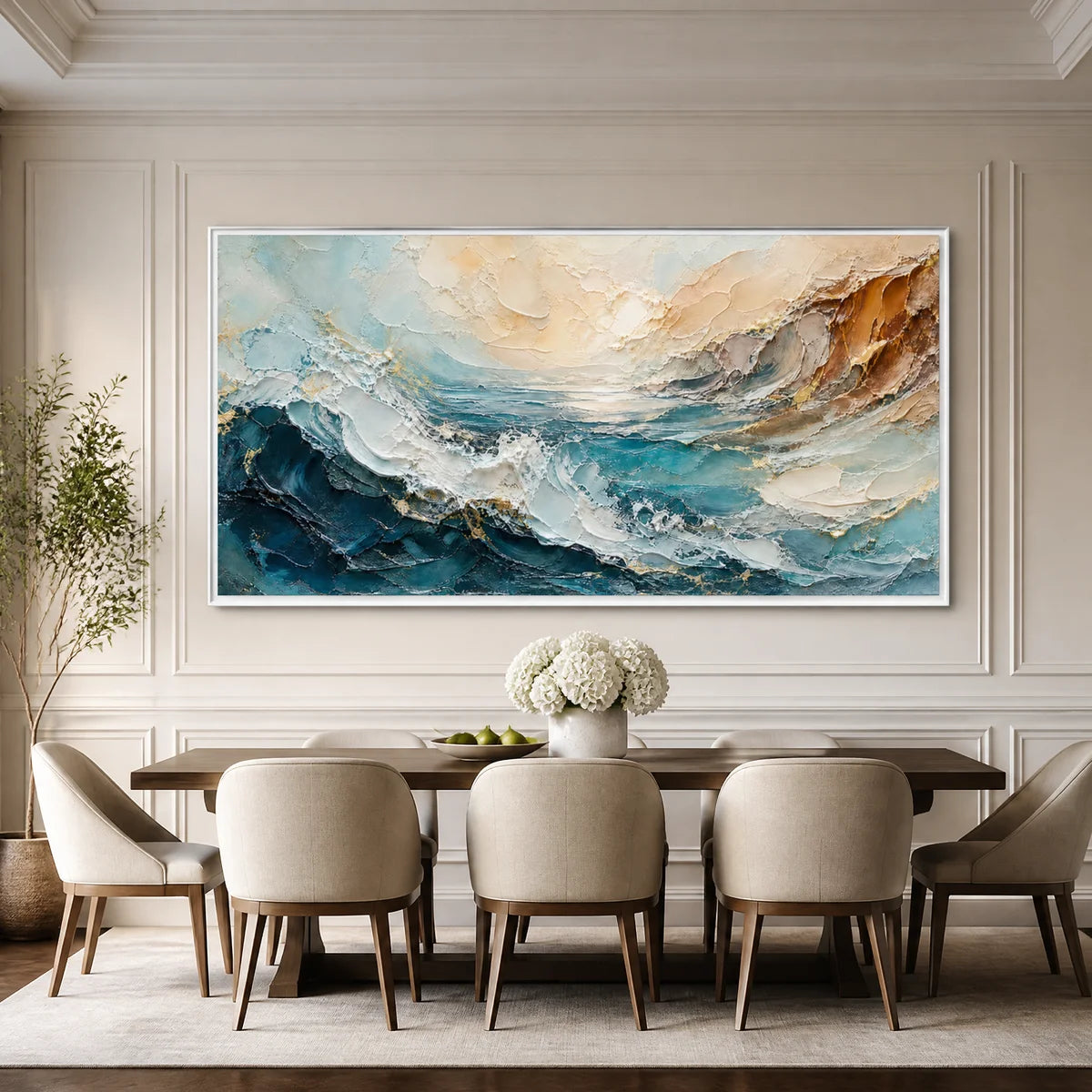 OCEAN RHYTHM displayed in a refined dining room.