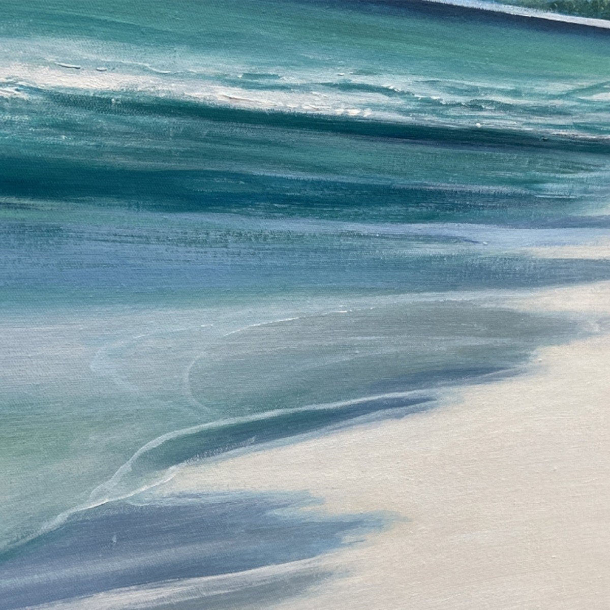 TURQUOISE DREAM PANORAMIC: Beach Painting, Panoramic Wall Art, Coastal Decor