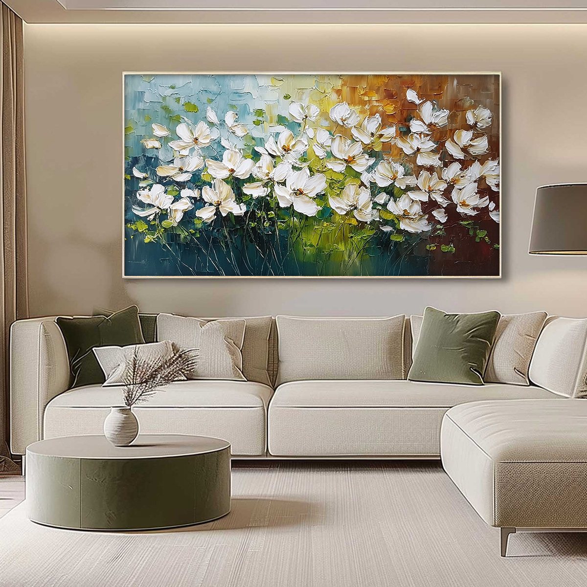 TUSCAN BLOOM: Textured Palette Knife Floral Oil Painting