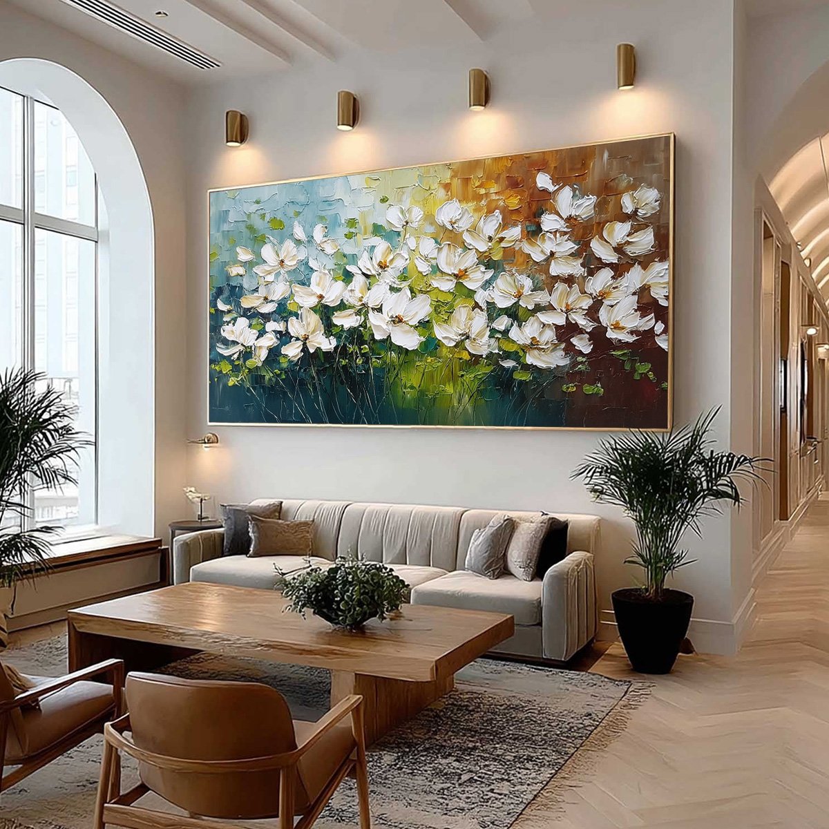 TUSCAN BLOOM: Textured Palette Knife Floral Oil Painting