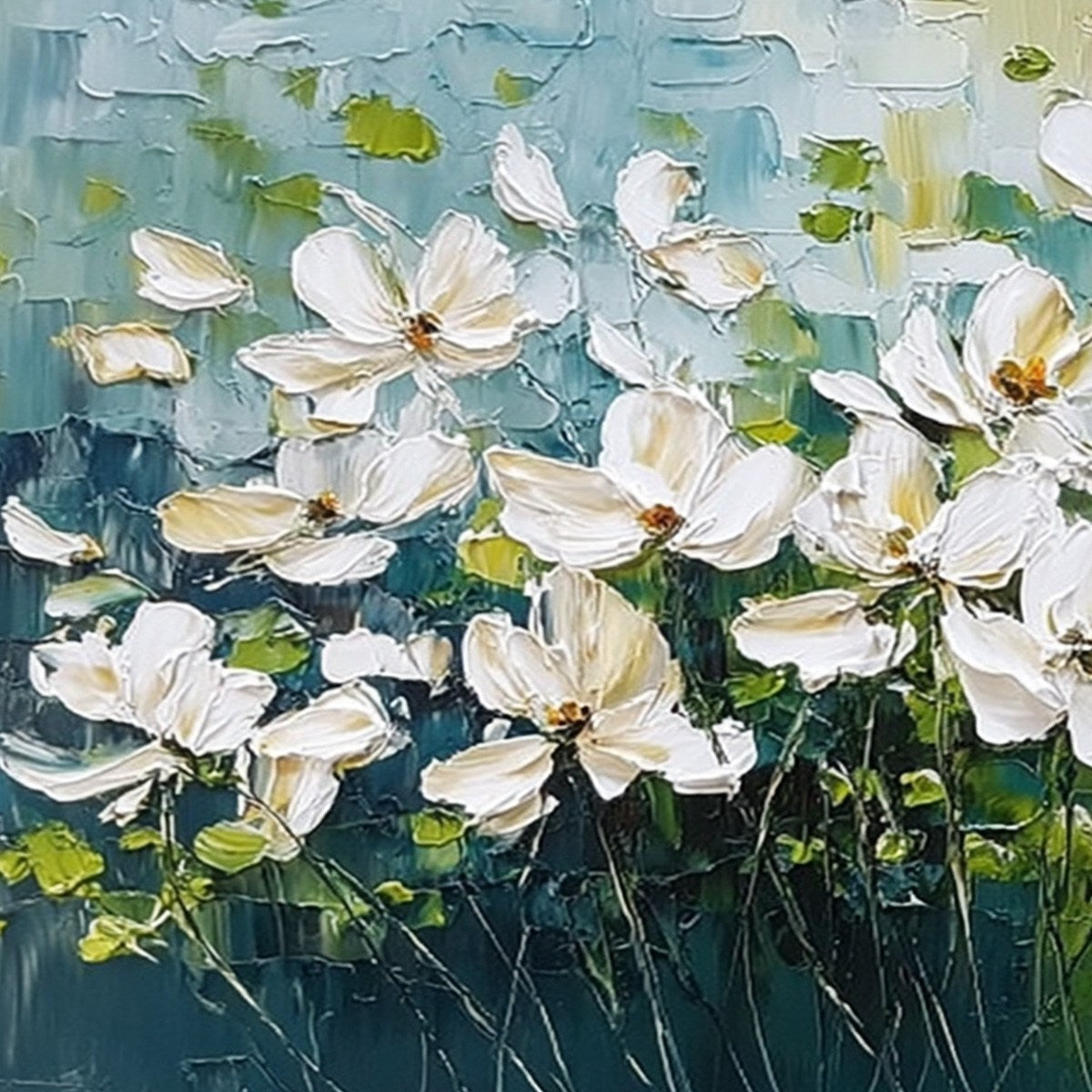 TUSCAN BLOOM: Textured Palette Knife Floral Oil Painting