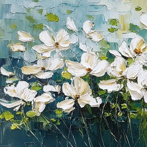 TUSCAN BLOOM: Textured Palette Knife Floral Oil Painting