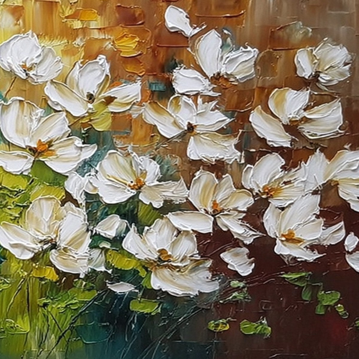 TUSCAN BLOOM: Textured Palette Knife Floral Oil Painting
