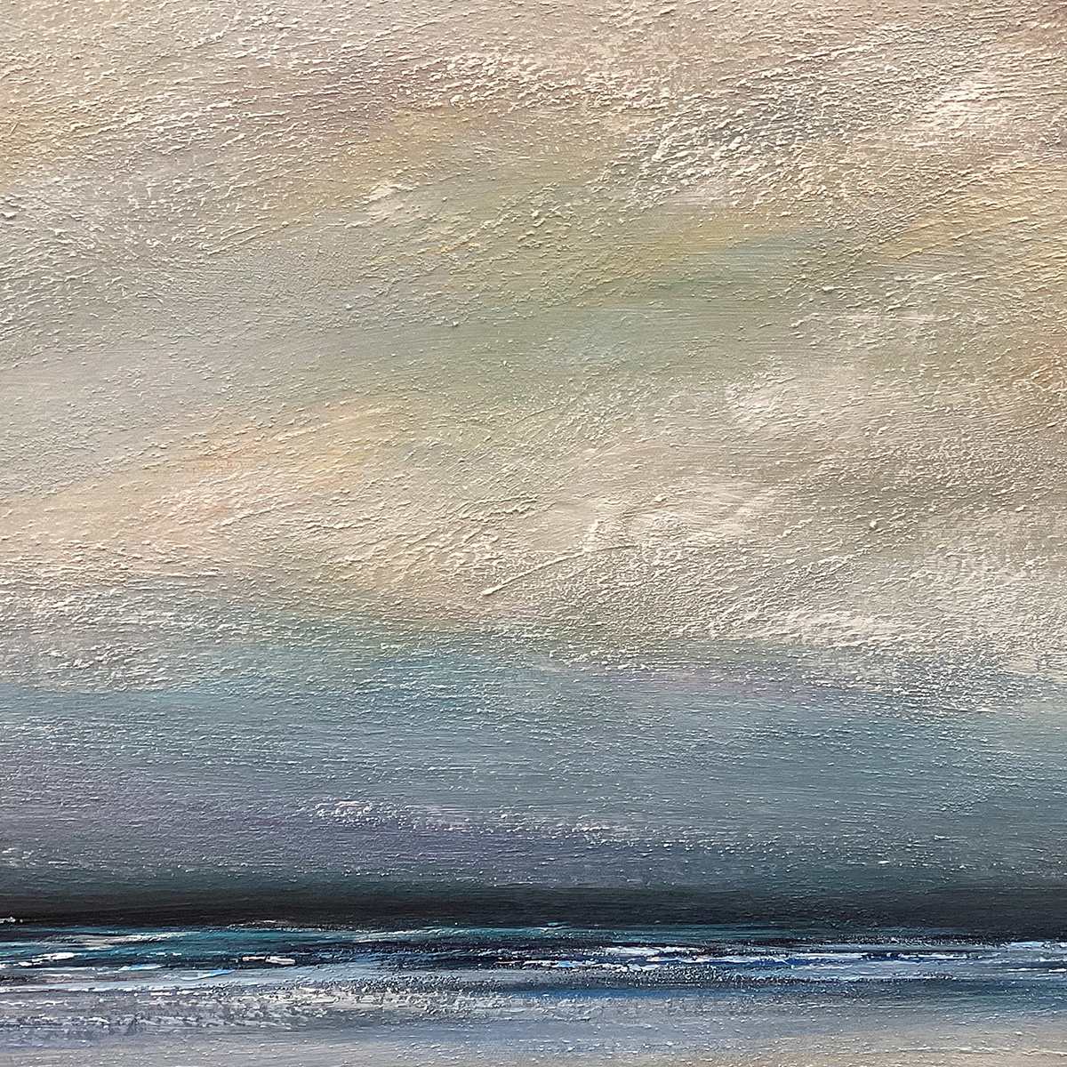 TWILIGHT COAST: Panoramic Coastal Landscape Painting, Horizontal Wall Art