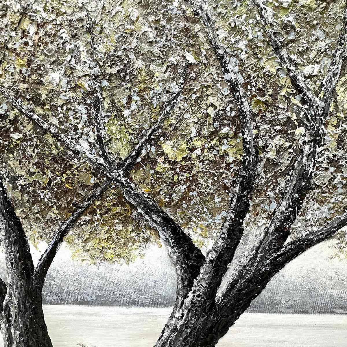 TWILIGHT TREES: Serene Landscape Painting of Trees by the Water