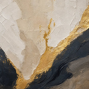 TWIN EMBER: Black Gold Diptych Abstract Set
