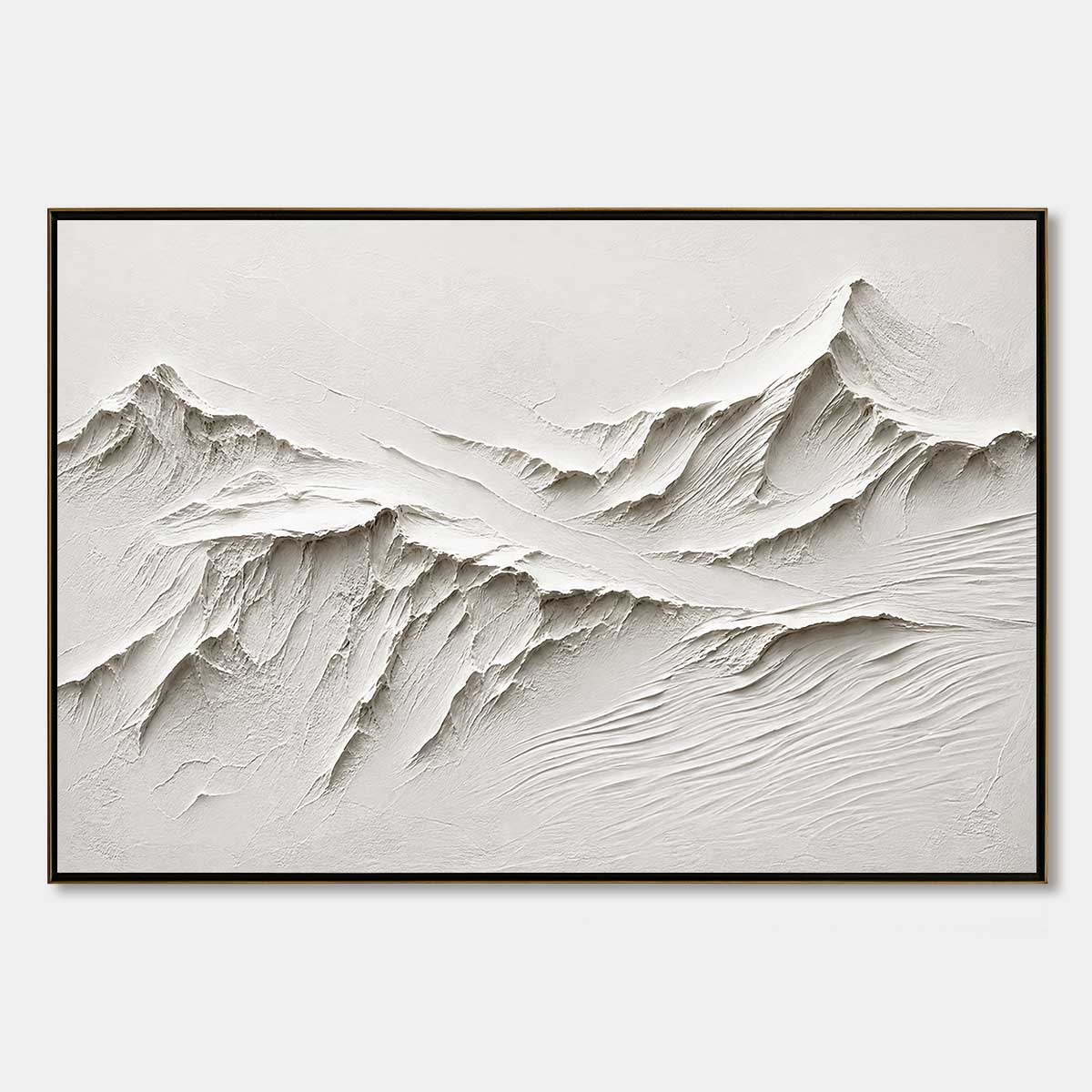 Terra Alba White Textured Mountain Painting | Abstract Wall Art