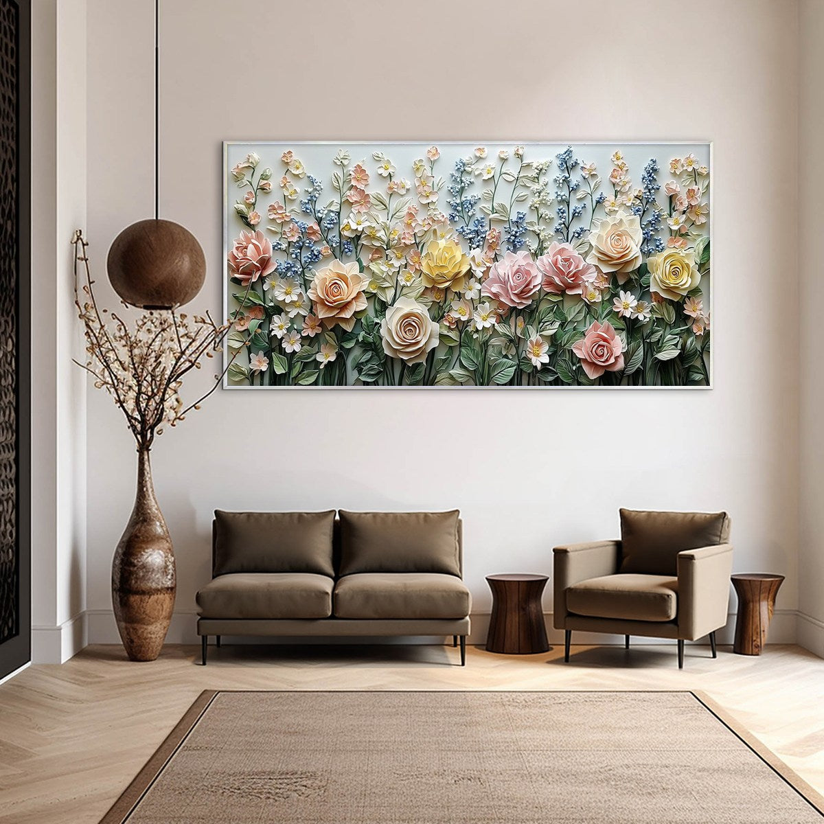 Garden Rhapsody: Original Textured Floral Oil Painting - Colorful Flower Wall Art