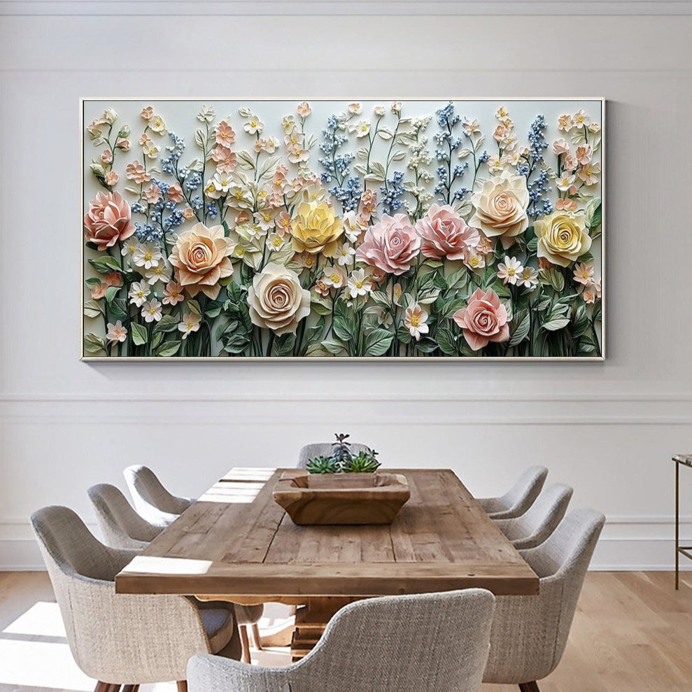 GARDEN RHAPSODY: Textured Floral Oil Painting