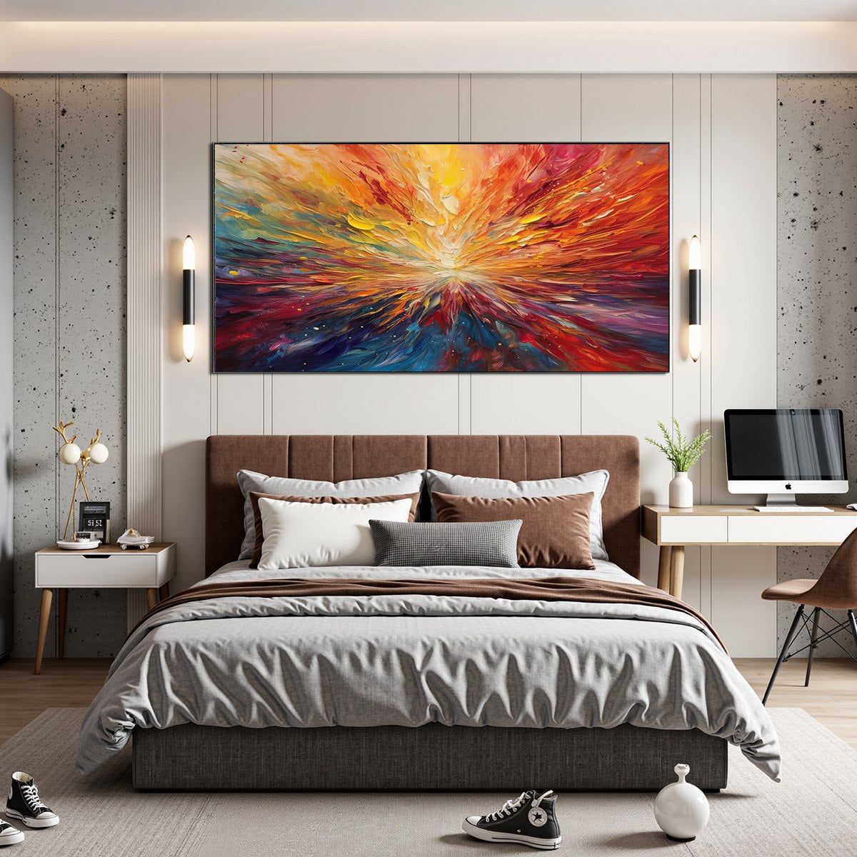 SOLAR FLARE: Textured Impasto Abstract Oil Painting