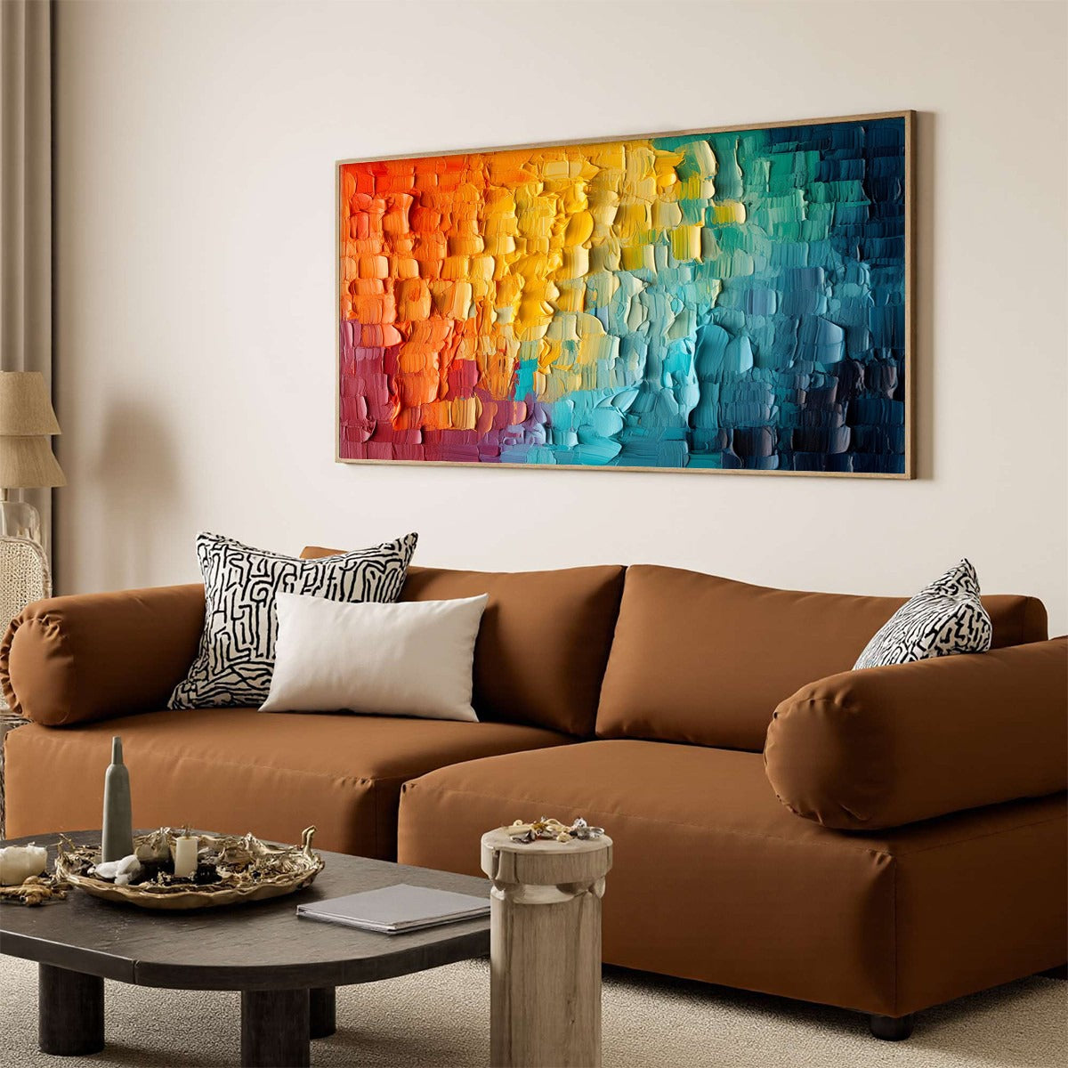 CHROMATIC FLOW: Textured Impasto Abstract Oil Painting