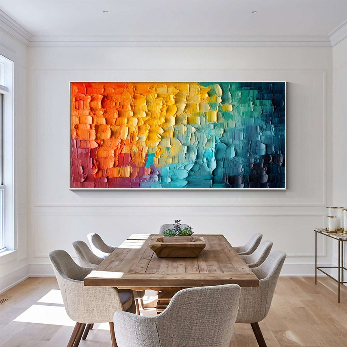 CHROMATIC FLOW: Textured Impasto Abstract Oil Painting