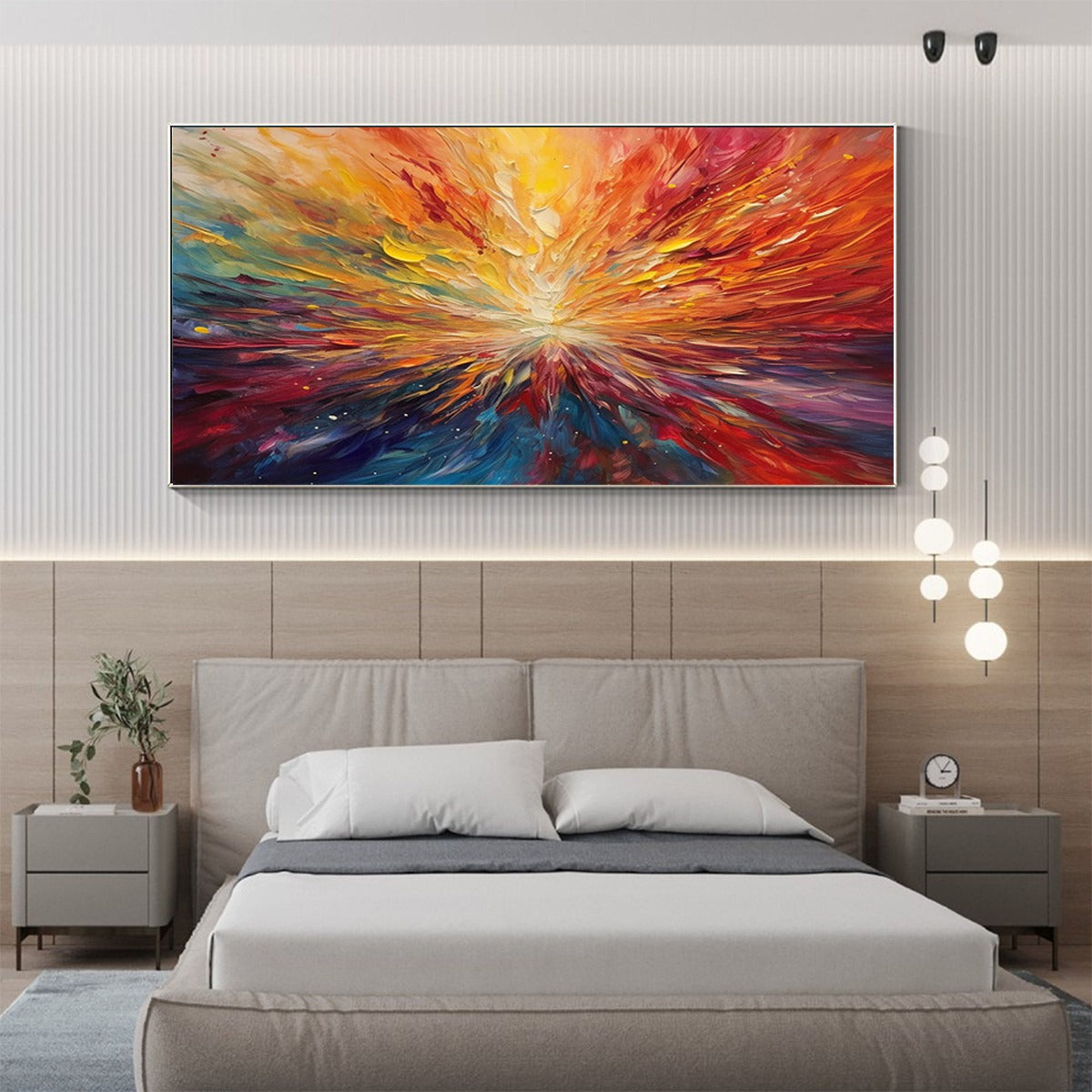 Solar Flare: Original Impasto Abstract Oil Painting - Dynamic