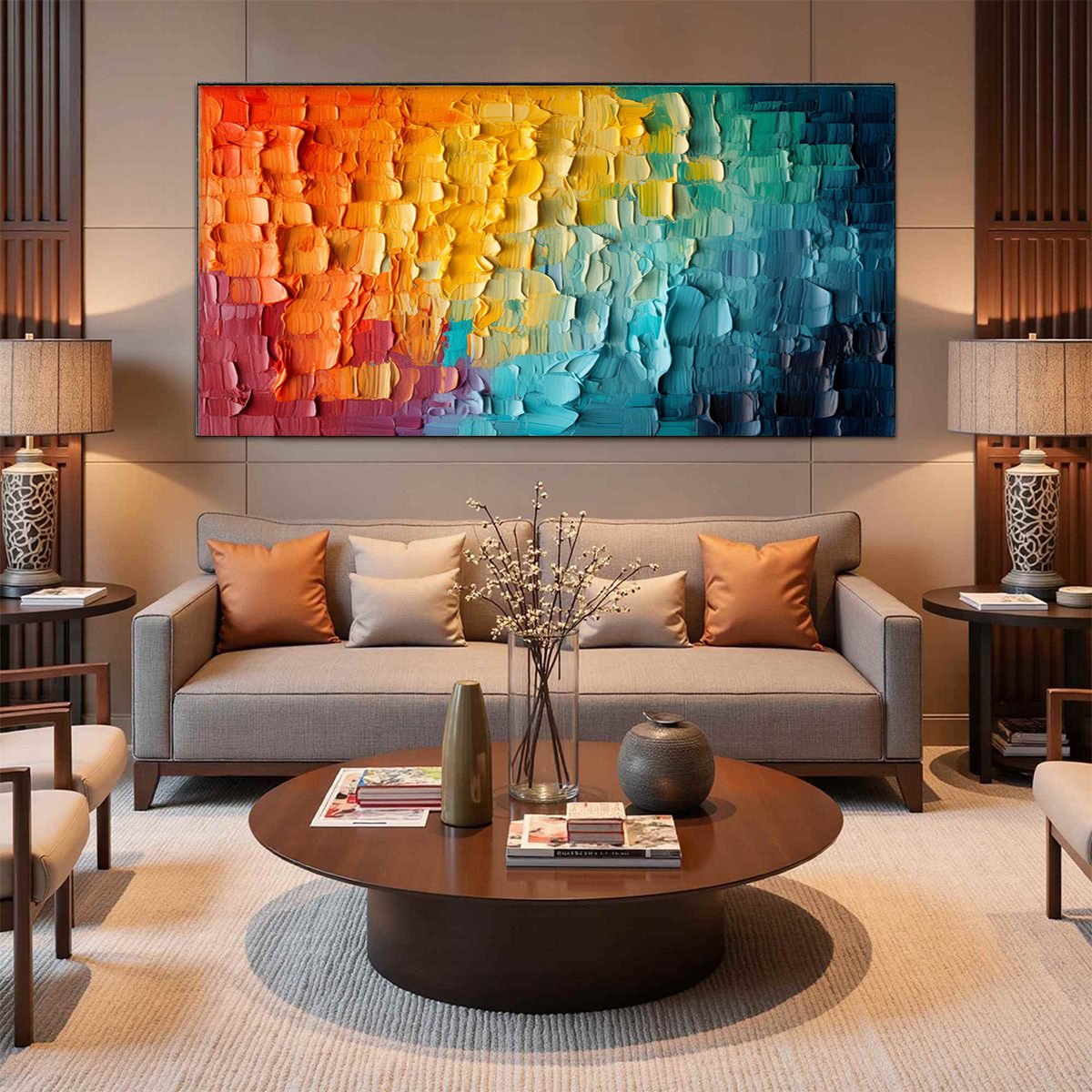 CHROMATIC FLOW: Textured Impasto Abstract Oil Painting