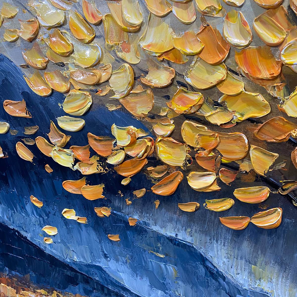 Golden Sanctuary: Original Textured Landscape Oil Painting