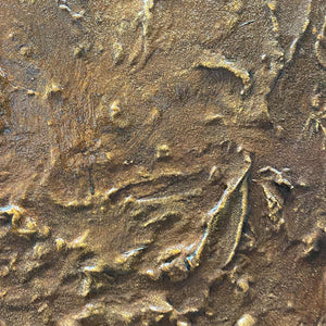 UMBRA: Textured Abstract Square Brown Oil Painting