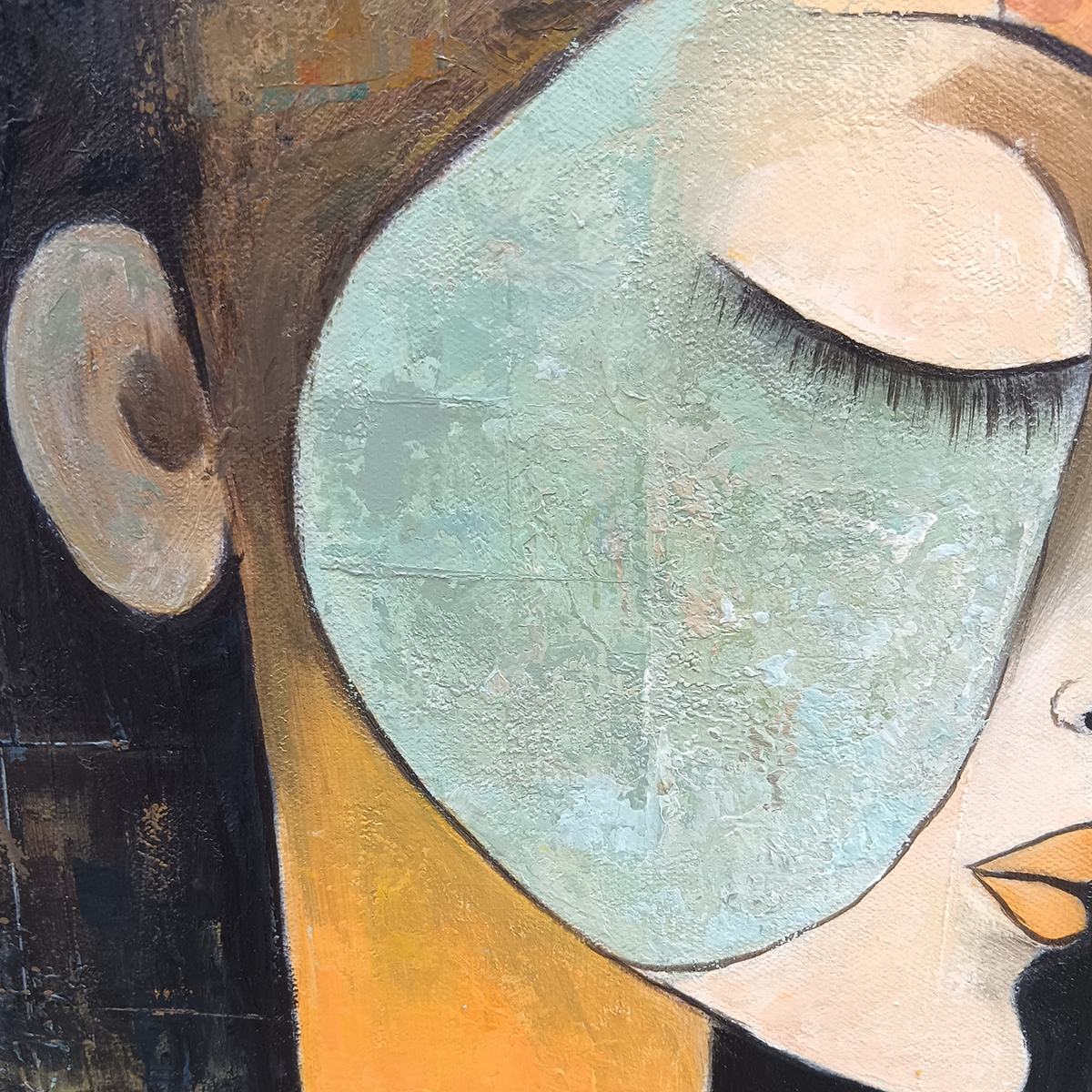 Ready to Ship ｜Unity in Contrast: Abstract Figurative Textured Oil Wall Art