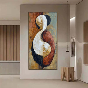 UNITY: Textured Abstract Figurative Oil Painting of Embracing Forms
