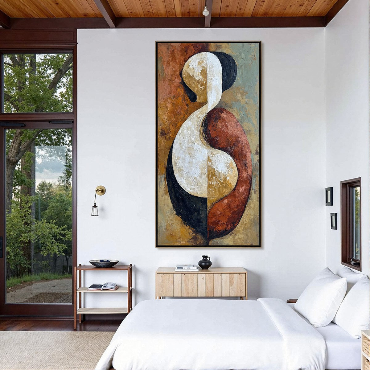 UNITY: Textured Abstract Figurative Oil Painting of Embracing Forms