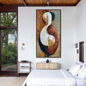 UNITY: Textured Abstract Figurative Oil Painting of Embracing Forms