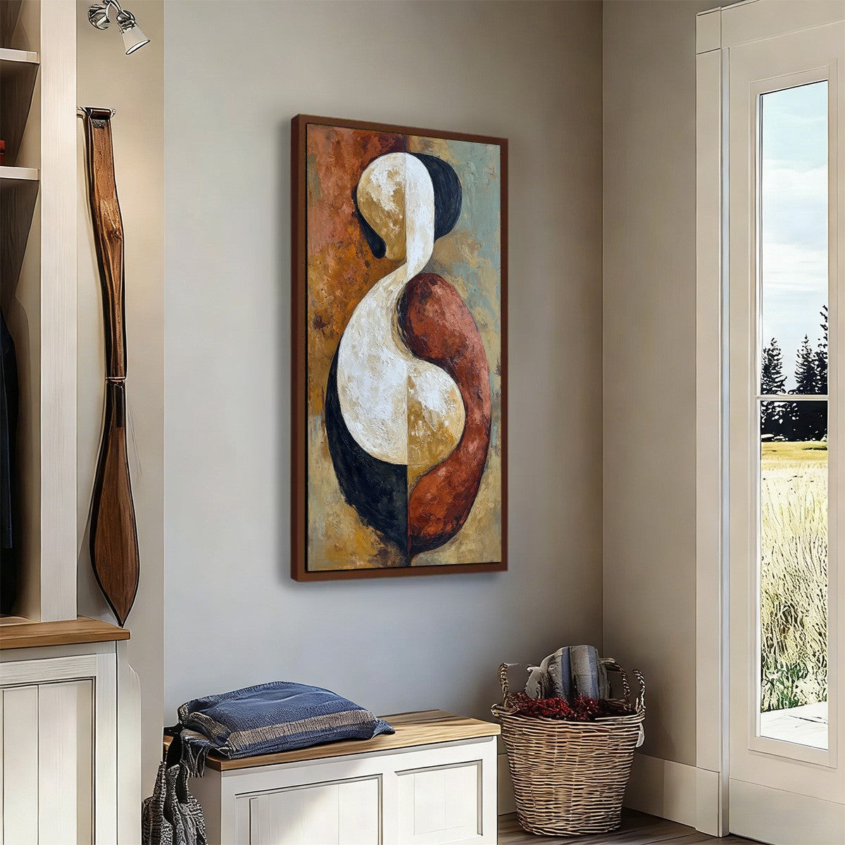 UNITY: Textured Abstract Figurative Oil Painting of Embracing Forms