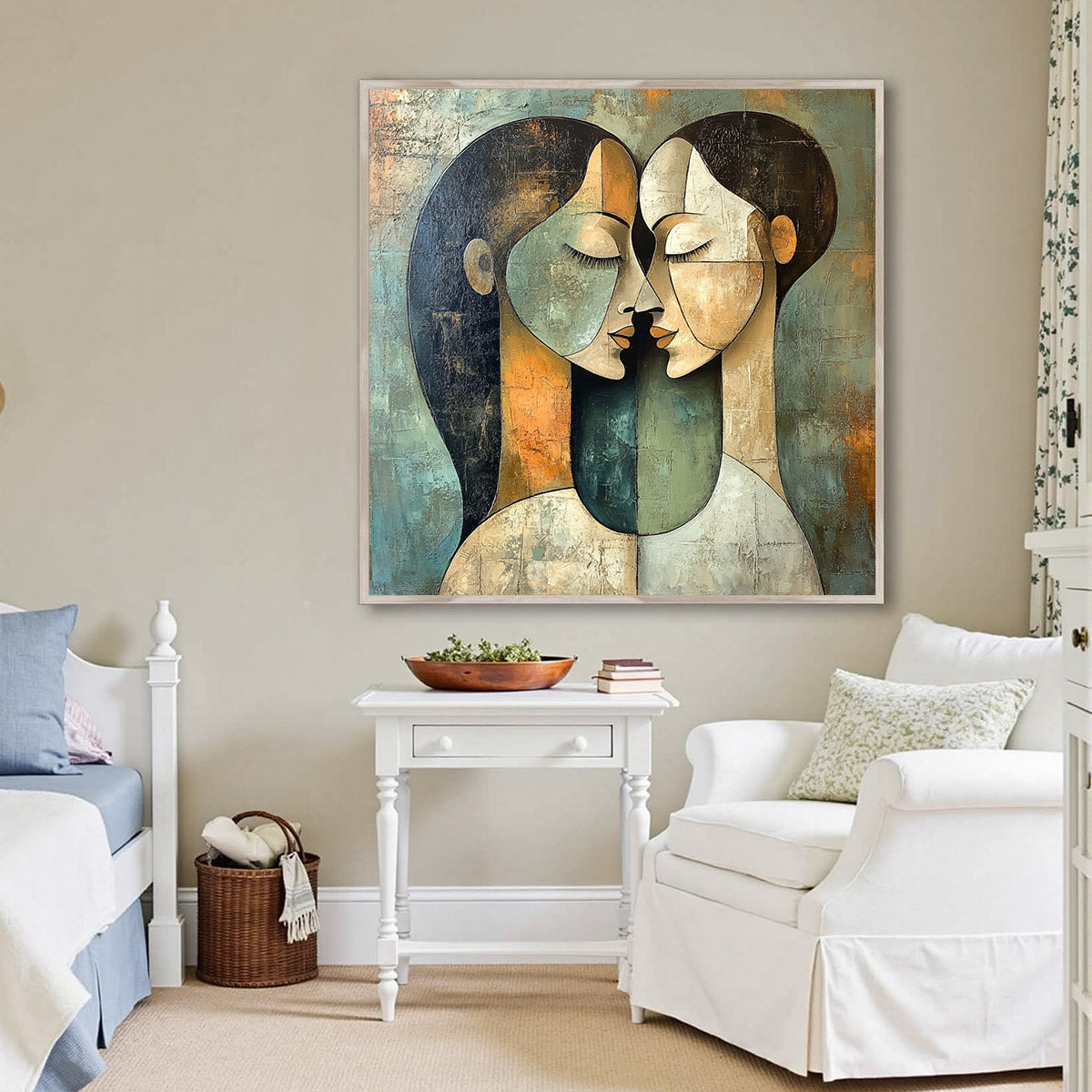 UNITY IN CONTRAST: Textured Abstract Figurative Oil Painting