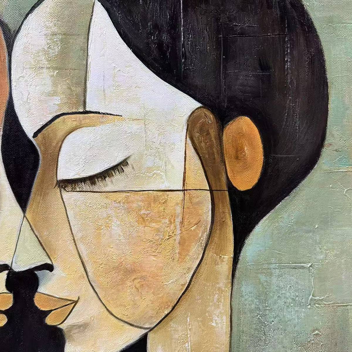 UNITY IN CONTRAST: Textured Abstract Figurative Oil Painting