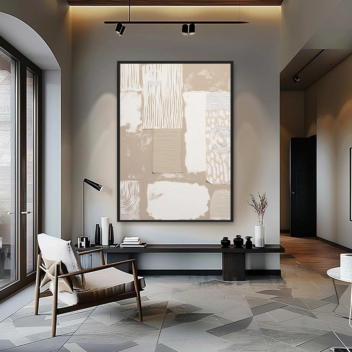 URBAN ARTIFACTS: Large Textured Minimalist Abstract Painting