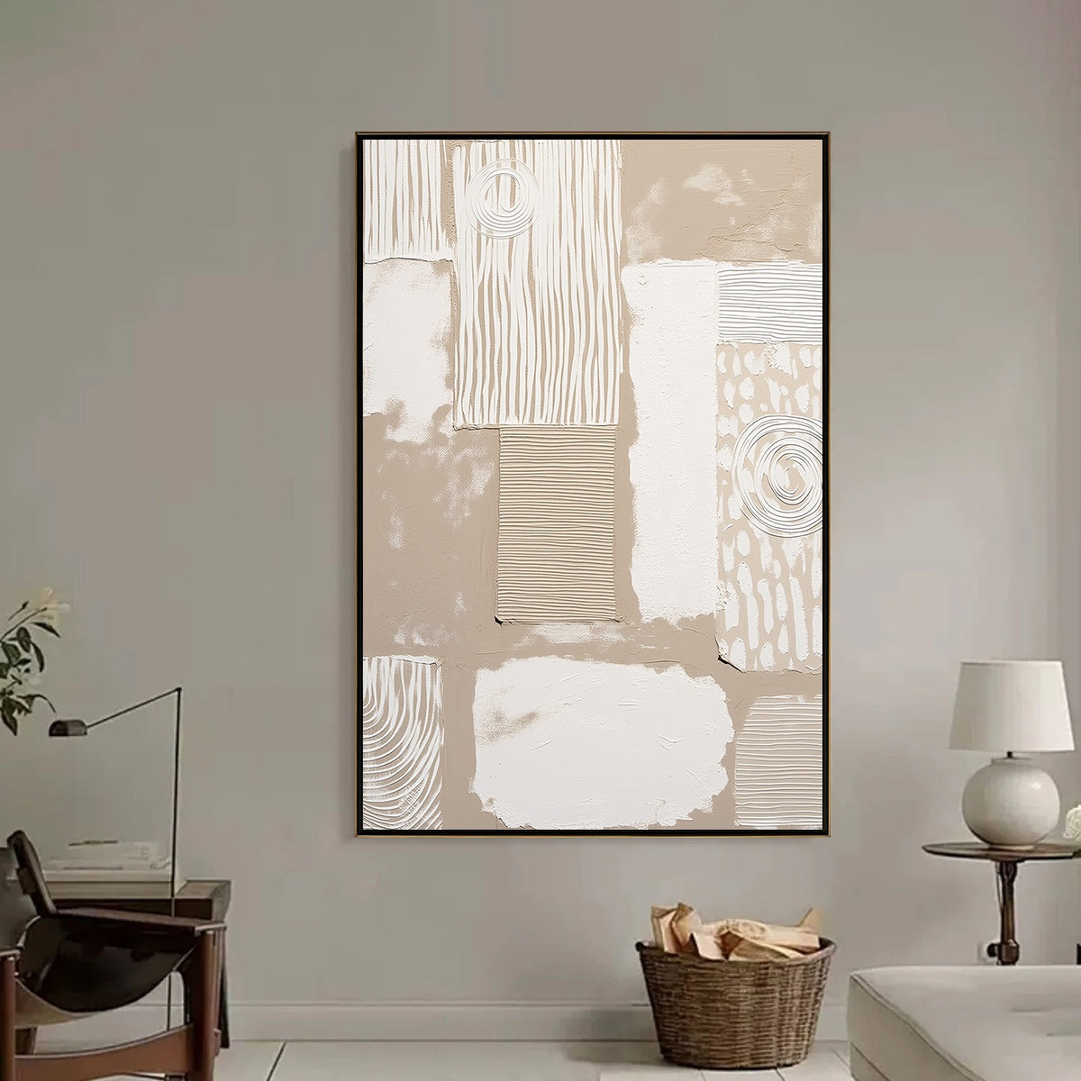 URBAN ARTIFACTS: Large Textured Minimalist Abstract Painting