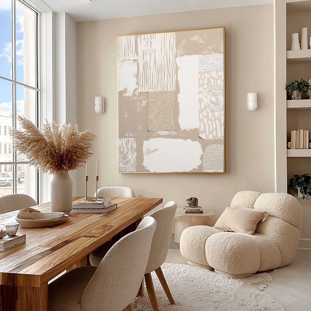 URBAN ARTIFACTS: Large Textured Minimalist Abstract Painting