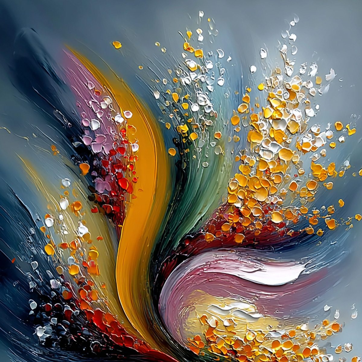 URBAN BLOOM: Textured Abstract Cityscape Palette Knife Painting