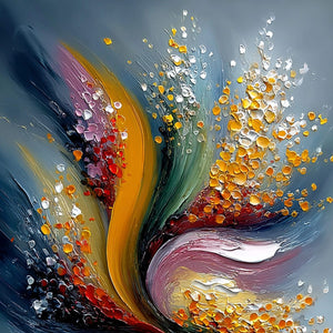 URBAN BLOOM: Textured Abstract Cityscape Palette Knife Painting
