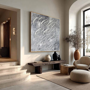 URBAN CALLIGRAPHY: Textured Monochrome Abstract Calligraphy Painting