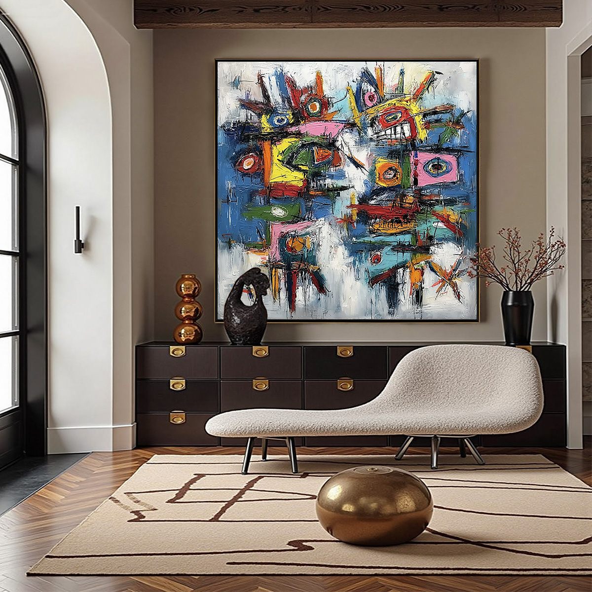 URBAN CARNIVAL: Bold Colorful Textured Abstract Wall Art for Modern Spaces