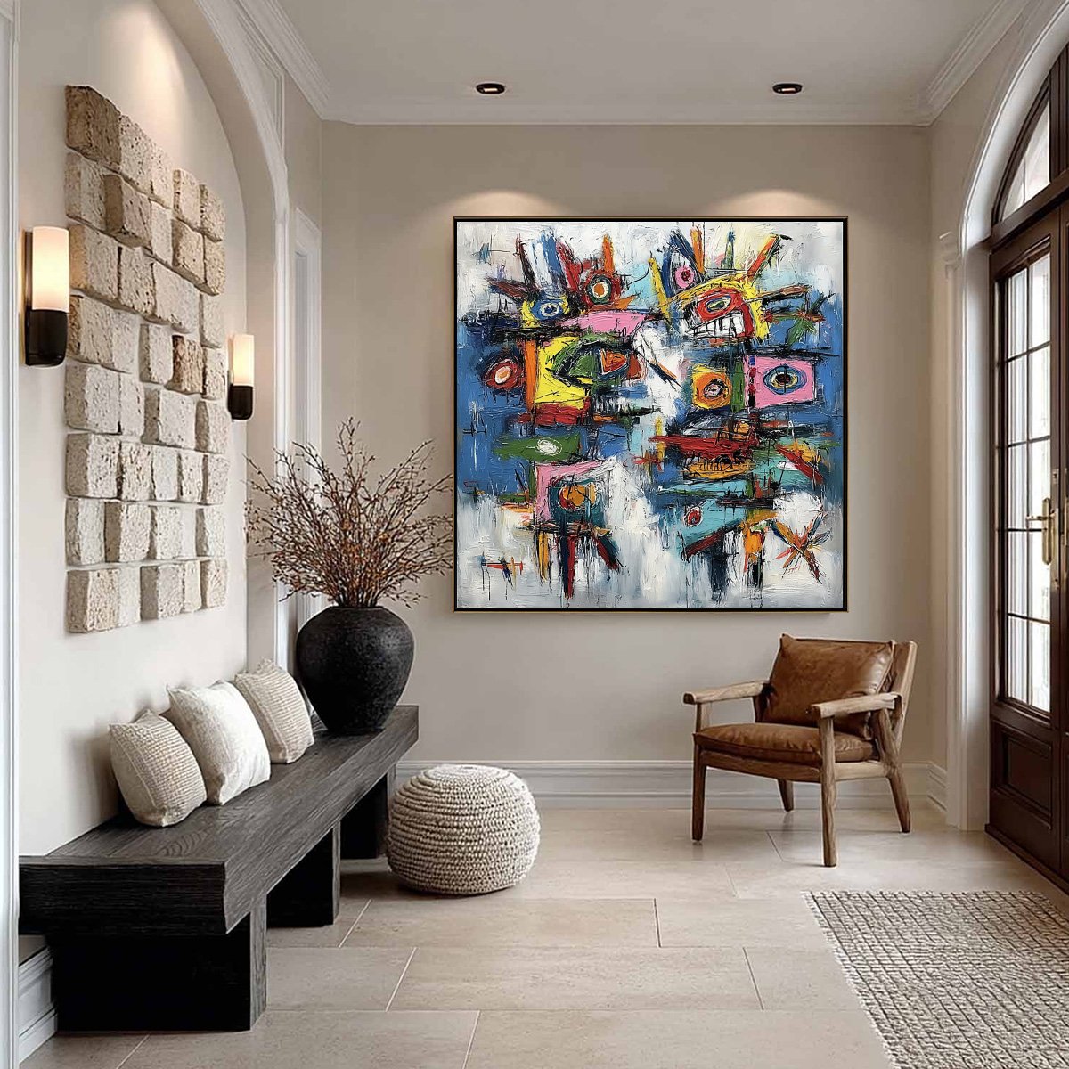 URBAN CARNIVAL: Bold Colorful Textured Abstract Wall Art for Modern Spaces