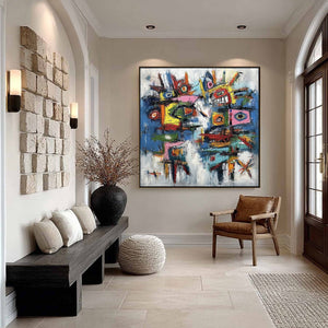 URBAN CARNIVAL: Bold Colorful Textured Abstract Wall Art for Modern Spaces