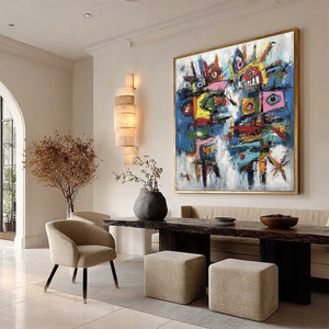 URBAN CARNIVAL: Bold Colorful Textured Abstract Wall Art for Modern Spaces