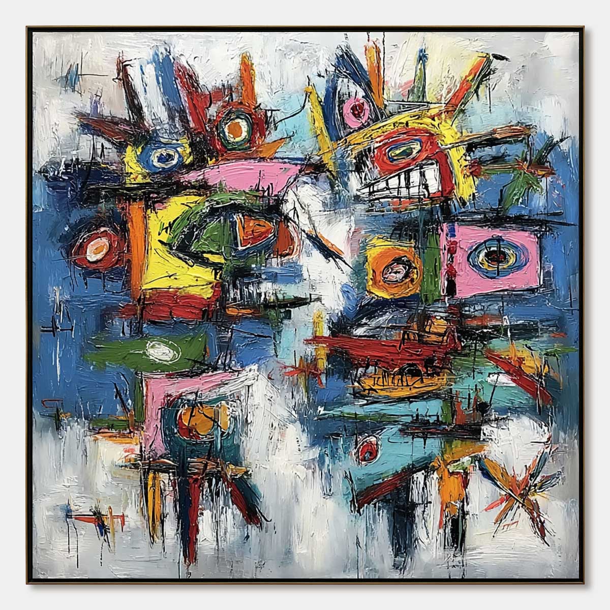 URBAN CARNIVAL: Bold Colorful Textured Abstract Wall Art for Modern Spaces