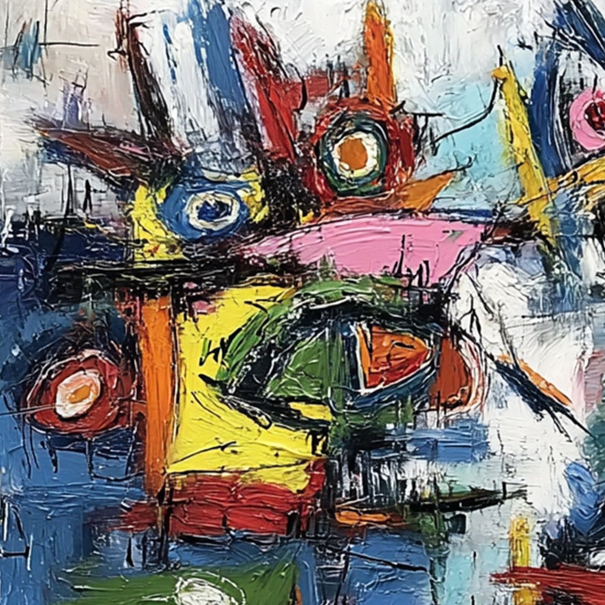 URBAN CARNIVAL: Bold Colorful Textured Abstract Wall Art for Modern Spaces