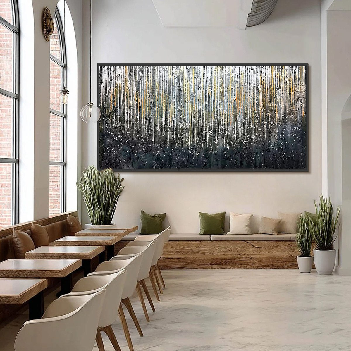 URBAN CASCADE: Large Textured Abstract Palette Knife Painting