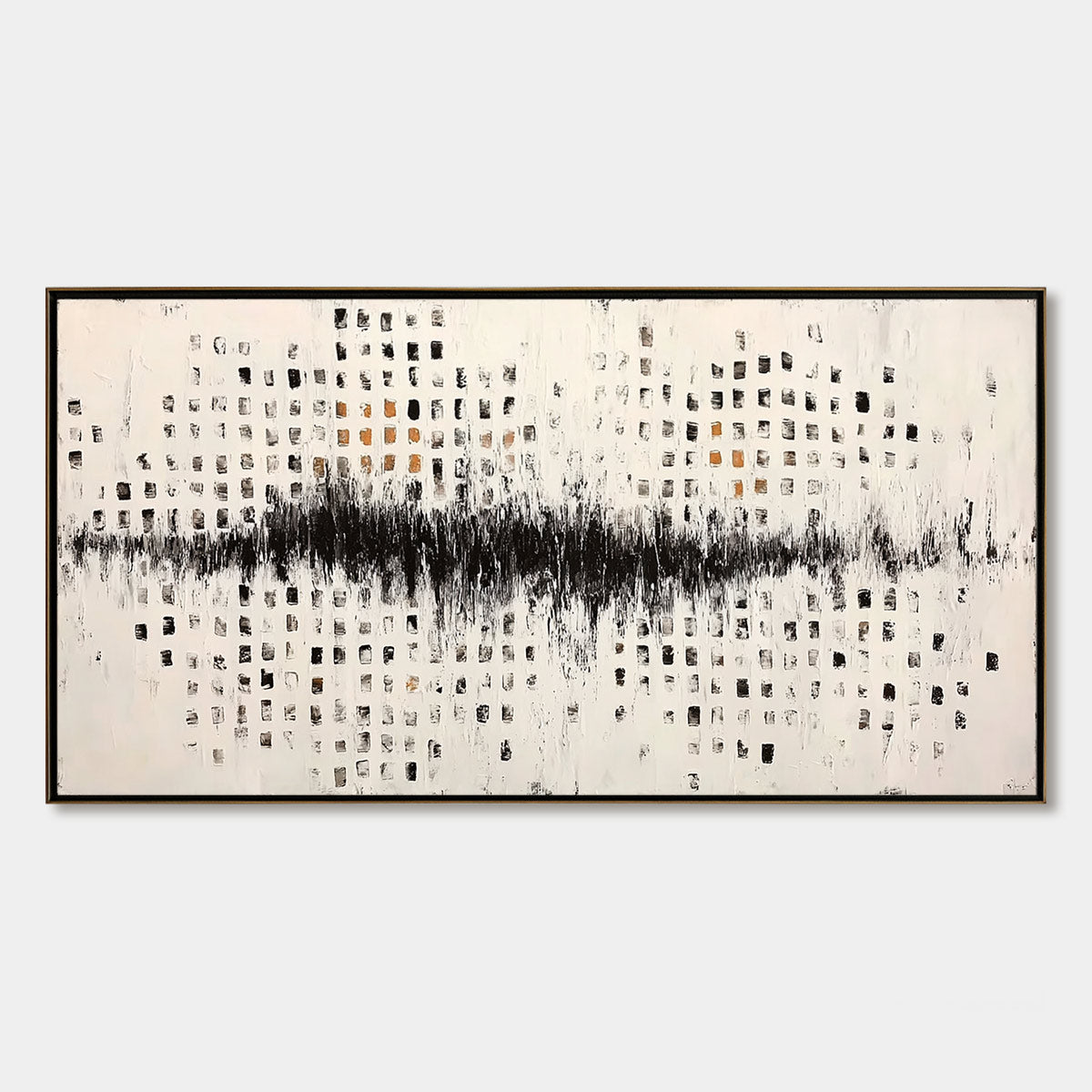 URBAN ECHO: Large Black and White Textured Abstract Painting