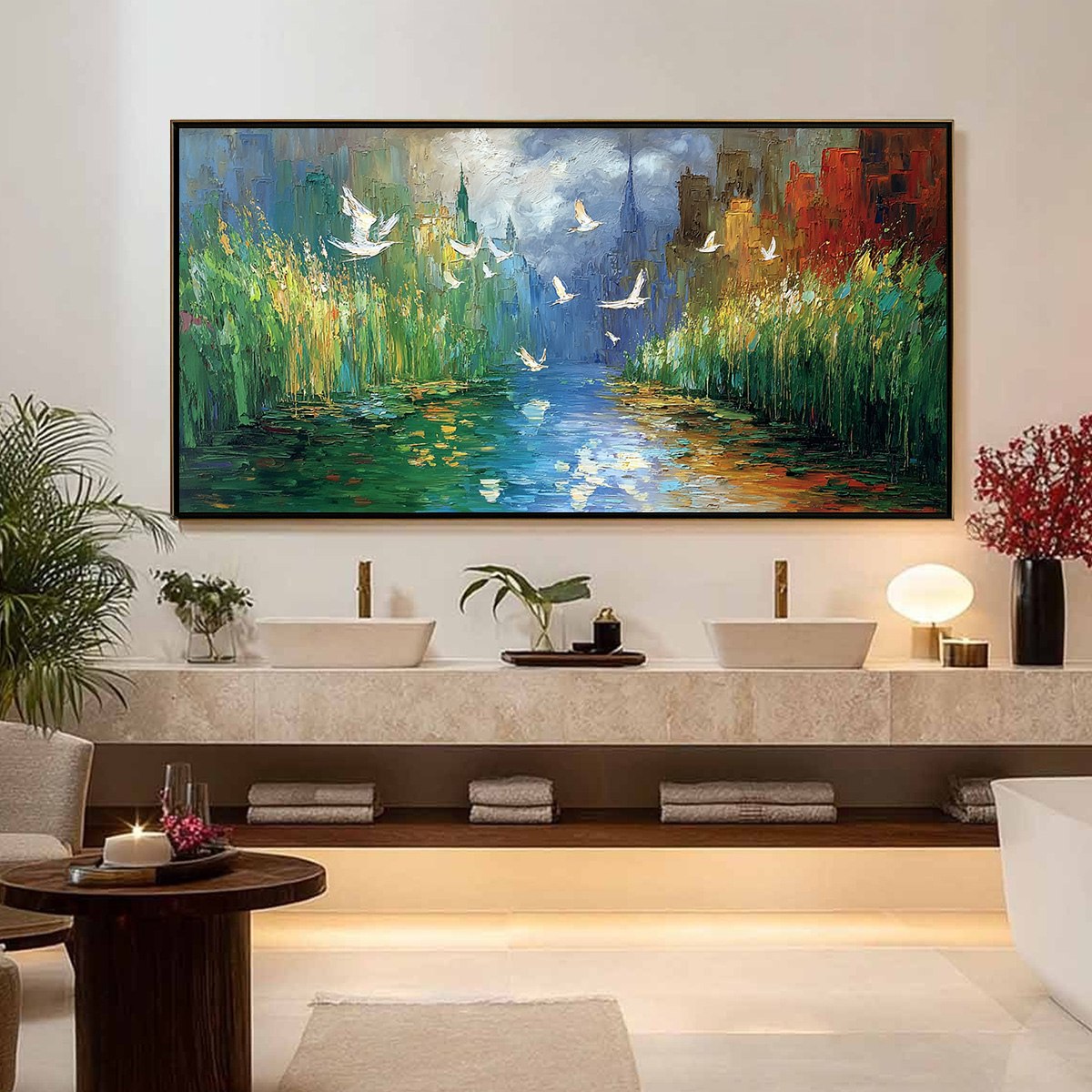 URBAN EXODUS: Colorful Abstract Cityscape Painting with Palette Knife Texture