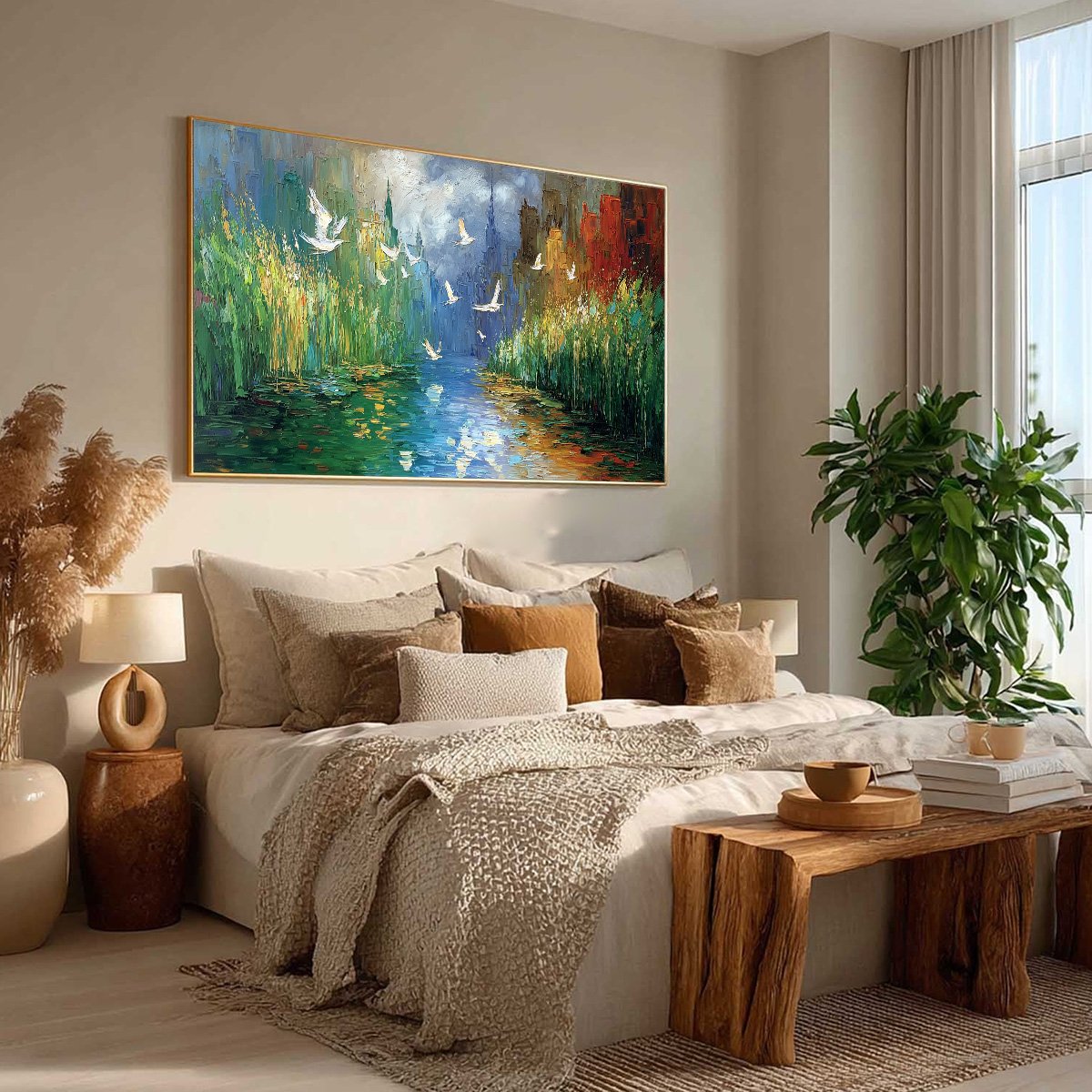 URBAN EXODUS: Colorful Abstract Cityscape Painting with Palette Knife Texture