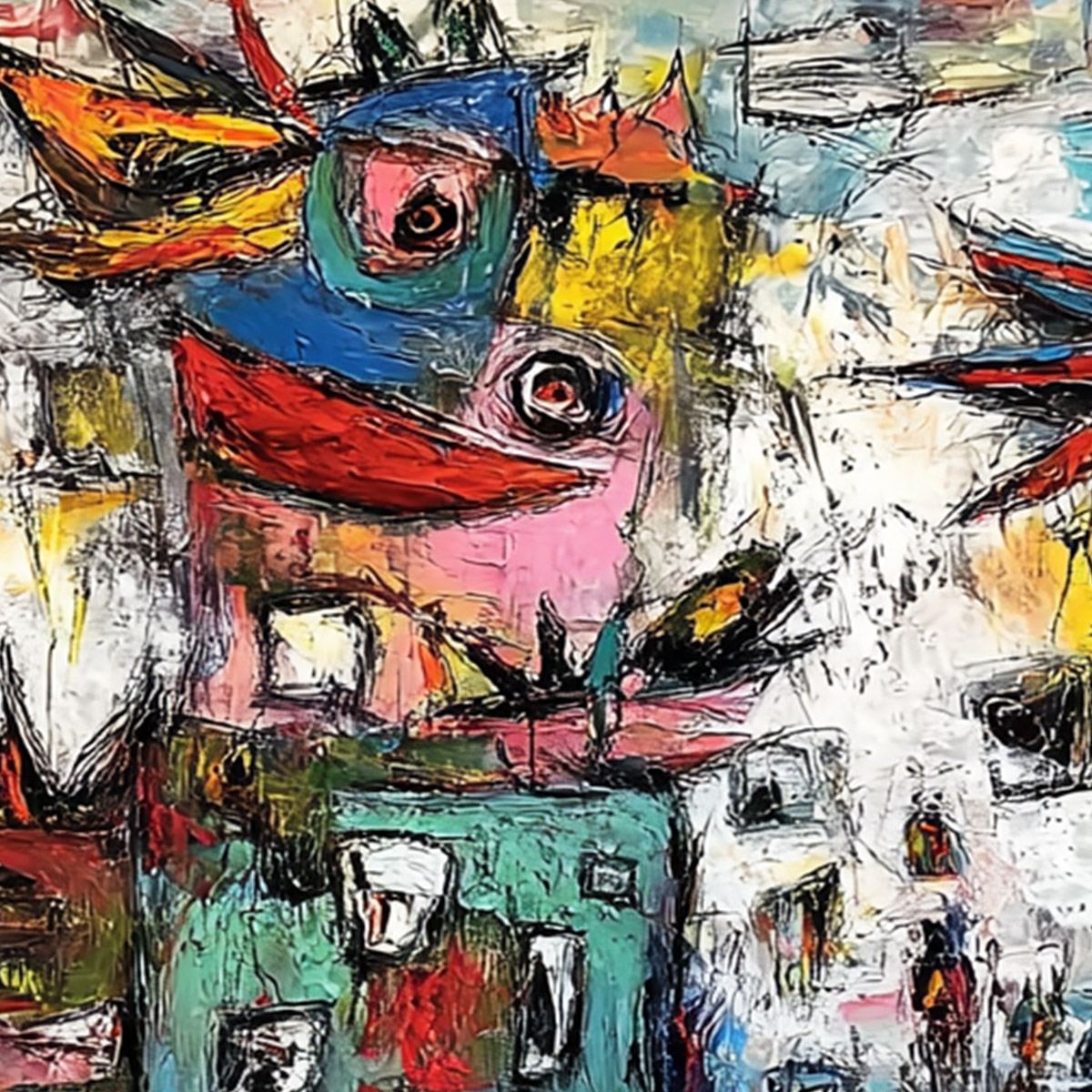 URBAN FANTASIA: Vibrant and Textured Abstract Cityscape Painting