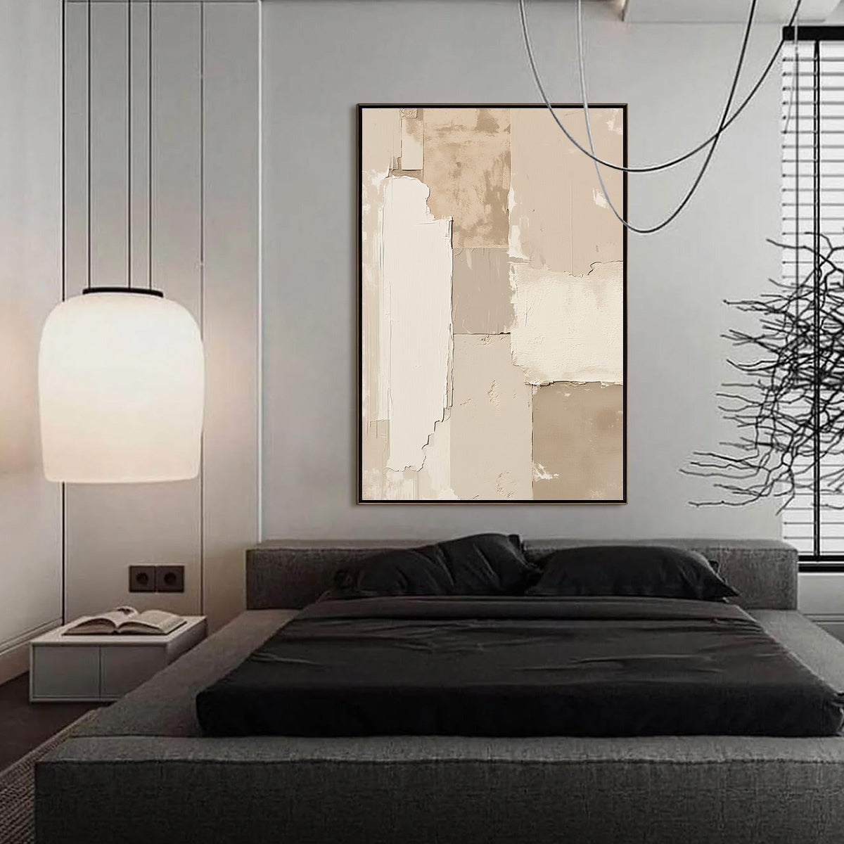 URBAN FOSSIL: Large Vertical Textured Minimalist Abstract Painting