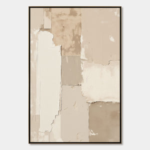 URBAN FOSSIL: Large Vertical Textured Minimalist Abstract Painting