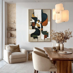 URBAN FRAGMENTS: Textured Vertical Abstract Painting for Modern Decor