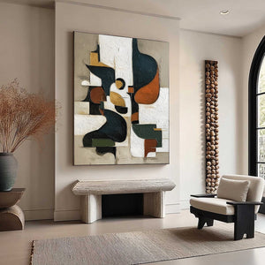 URBAN FRAGMENTS: Textured Vertical Abstract Painting for Modern Decor